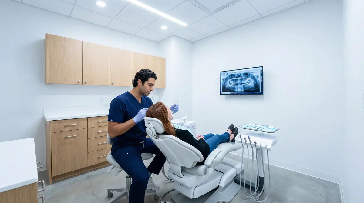 Waiting area at Emergency Dental Service, Oak Lawn, Dallas