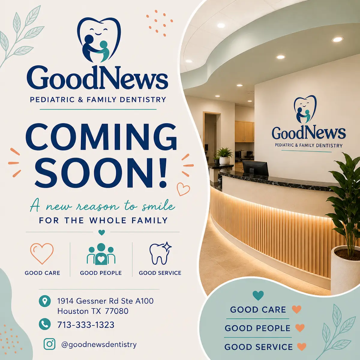 Treatment room at GoodNews Pediatric & Family Dentistry, Memorial, Houston
