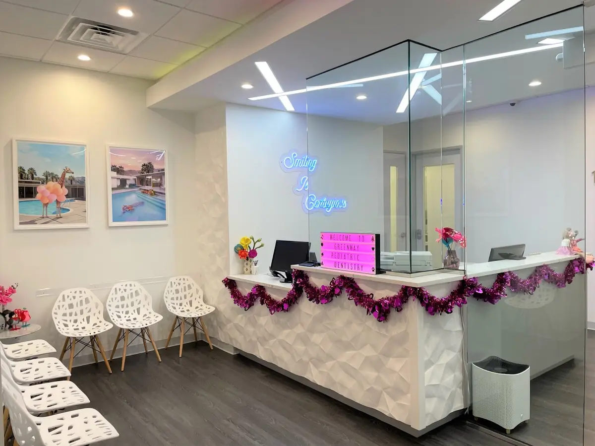 Waiting area at Greenway Pediatric Dentistry, Upper Kirby, Houston