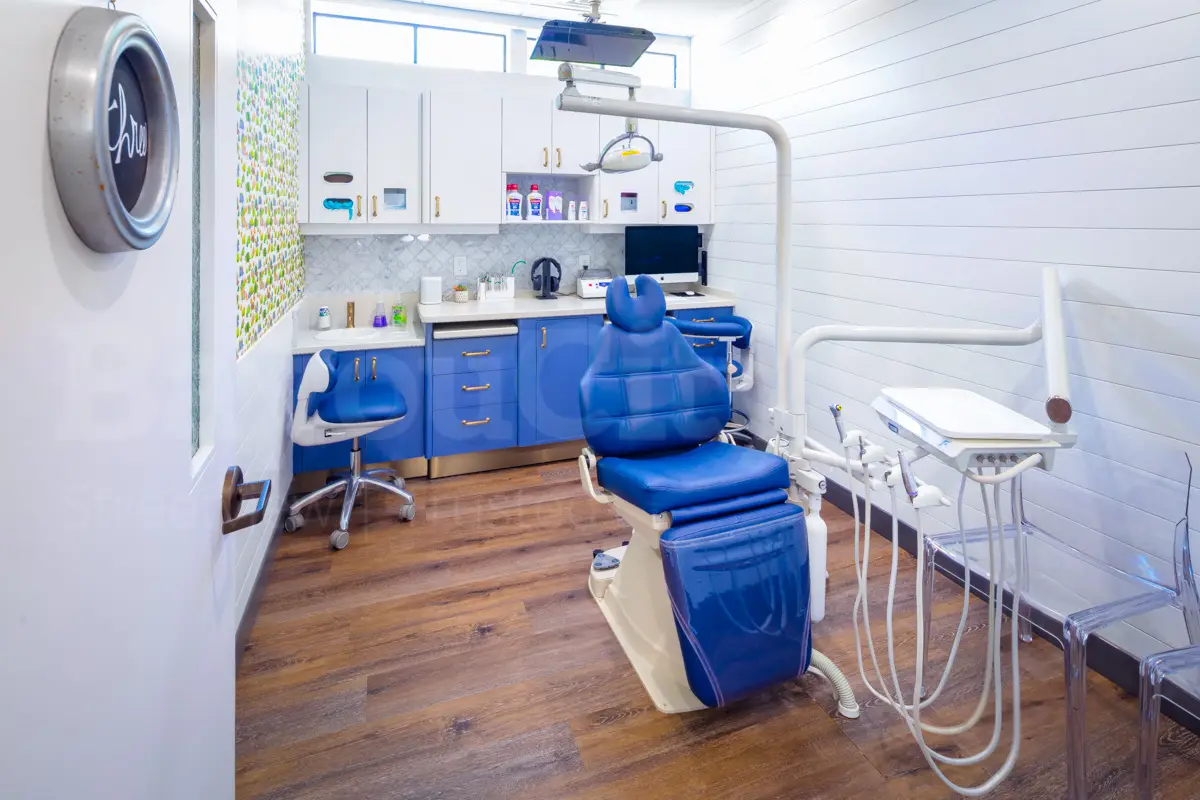 Front entrance of West U Smiles Pediatric Dentistry & Orthodontics by Dr. Julie Longoria & Dr. Stephen Chen, Rice Village, Houston